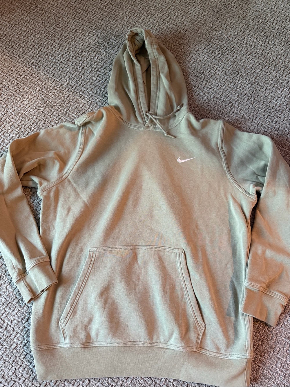 Nike Men’s Hoodie in Tan with White Swoosh